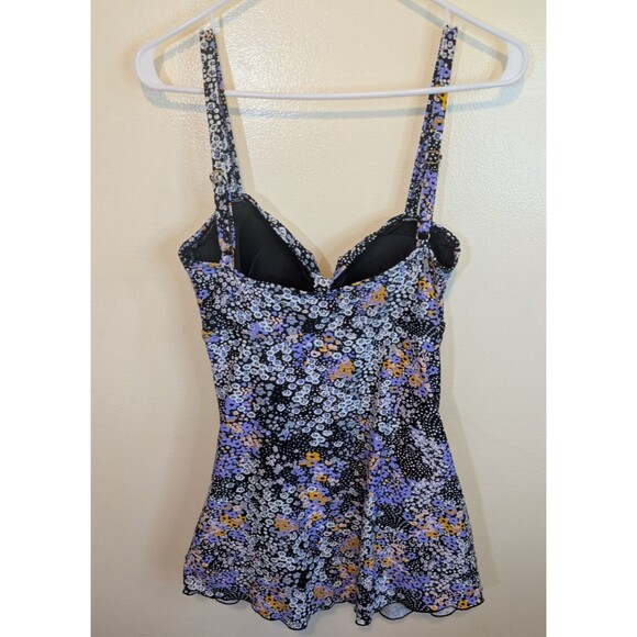 Shore Shapes Womens One Piece Swimsuit Skirted Multicolor Floral Size 12 - Picture 2 of 14